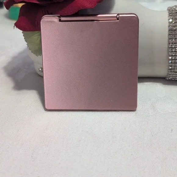 Elegant Pink Rose Double Sided Compact Mirror - Picture 3 of 4